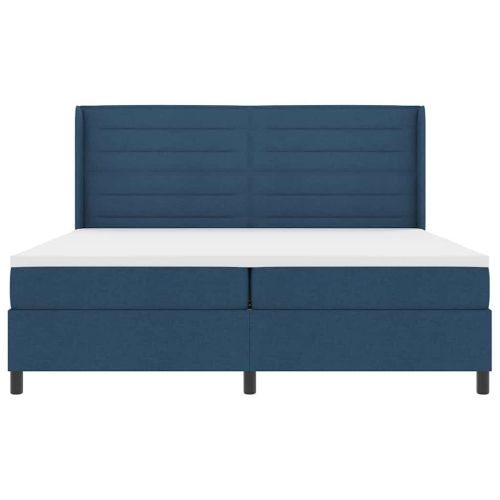 LED кутия за пружини с легло Синьо 200 x 200 cm текстил