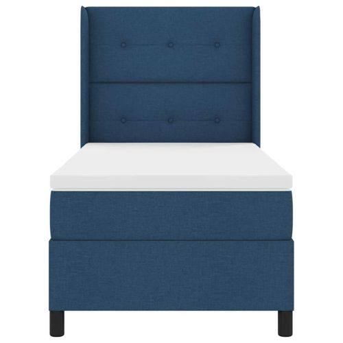 LED кутия за пружини с легло Синьо 100 x 200 cm текстил