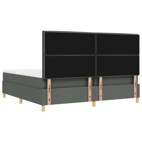 Легло с пружинирана основа Тъмен сив 200 x 200 cm текстил