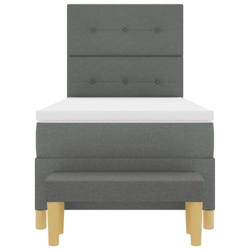 Легло с пружинирана основа Тъмносив 80 x 200 cm текстил