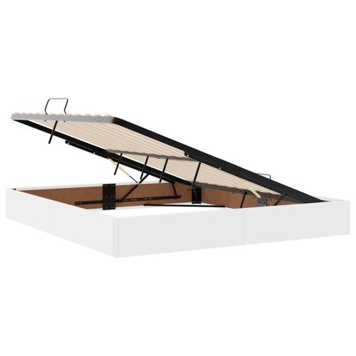 Легло с място за съхранение и матрак Чисто бяло 160 x 200 cm