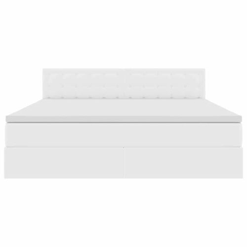 Легло с място за съхранение и матрак Чисто бяло 160 x 200 cm