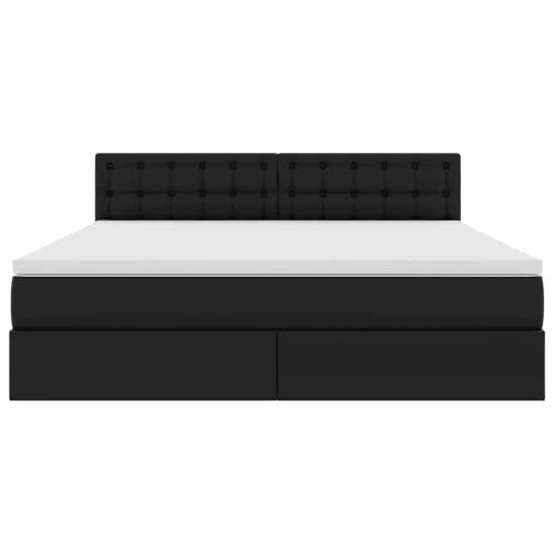 Легло с място за съхранение и матрак Черно 180 x 200 cm