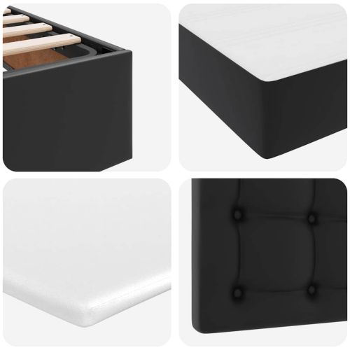 Легло с място за съхранение и матрак Черно 180 x 200 cm