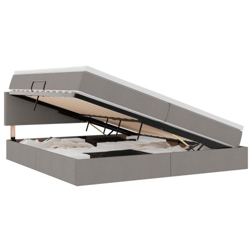 Легло с място за съхранение и матрак Таупе 200 x 200 cm