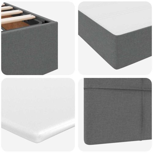 Легло с място за съхранение и матрак Тъмен сив 100 x 200 cm