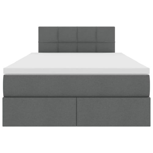 Легло с място за съхранение и матрак Тъмен сив 120 x 190 cm