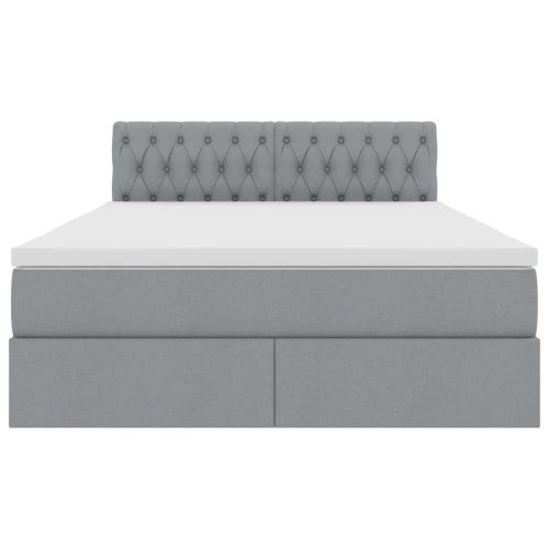 Легло с място за съхранение и матрак Светлосиво 140 x 200 cm