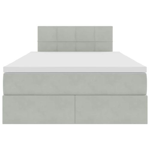 Легло с място за съхранение Светлосиво 120 x 200 cm Кадифе