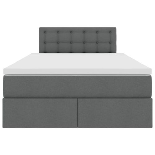 Легло с място за съхранение и LED с LED Тъмен сив 120 x 190 cm