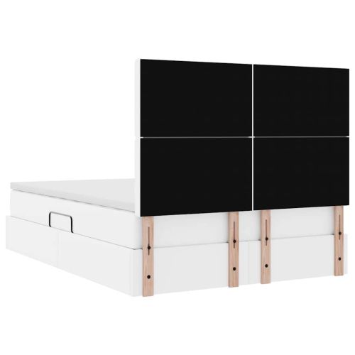 Легло с място за съхранение Чисто бяло 140 x 190 cm Изкуствена