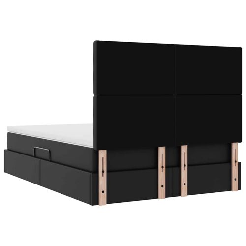 Легло с място за съхранение Черно 140 x 200 cm Изкуствена