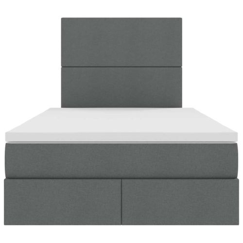 Легло с място за съхранение и матрак Тъмен сив 120 x 190 cm