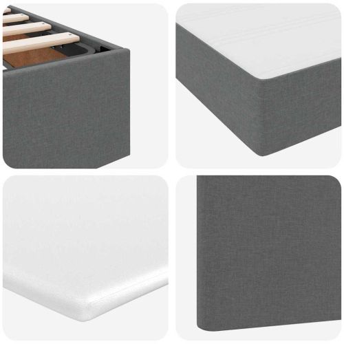 Легло с място за съхранение и матрак Тъмен сив 120 x 190 cm