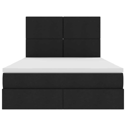Легло с място за съхранение и матрак Черно 140 x 190 cm