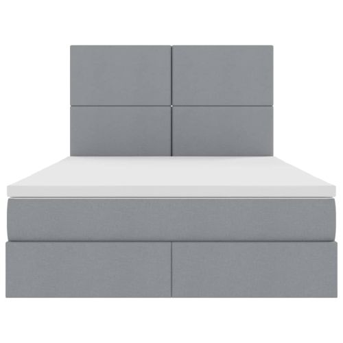 Легло с място за съхранение и матрак Светлосиво 140 x 200 cm