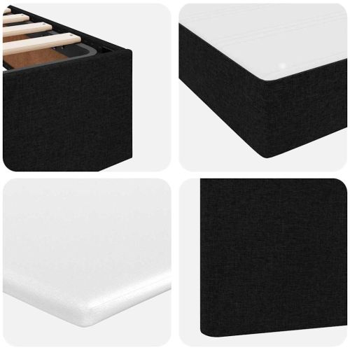 Легло с място за съхранение и матрак Черно 200 x 200 cm