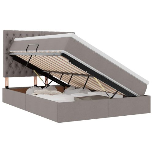 Легло с място за съхранение и матрак Таупе 140 x 190 cm