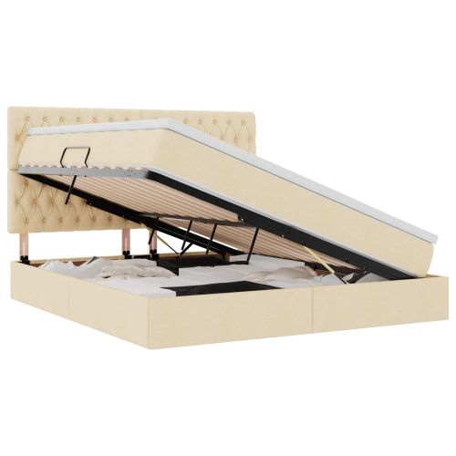 Легло с място за съхранение и матрак Кремав 180 x 200 cm