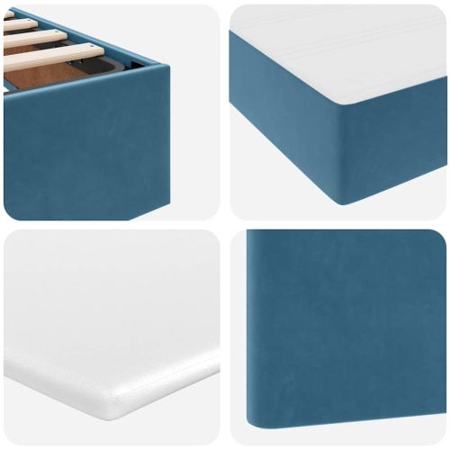 Легло с място за съхранение и матрак Синьо 120 x 190 cm Кадифе