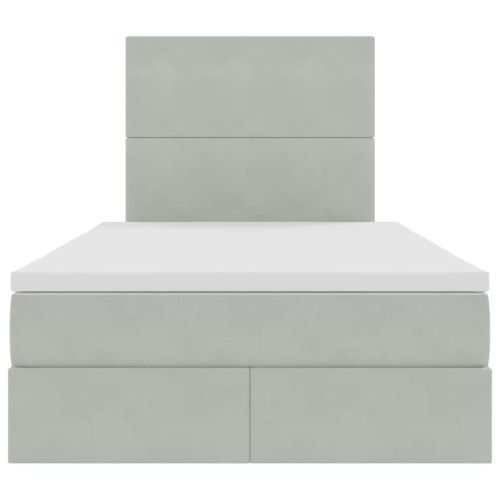 Легло с място за съхранение и матрак Светлосиво 120 x 200 cm