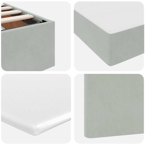 Легло с място за съхранение и матрак Светлосиво 120 x 200 cm