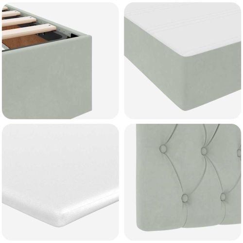 Легло с място за съхранение и матрак Светлосиво 120 x 190 cm