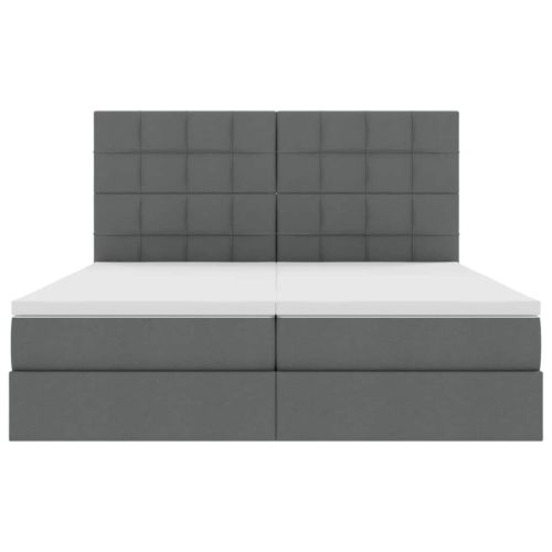 Легло с място за съхранение Тъмен сив 200 x 200 cm Изкуствена