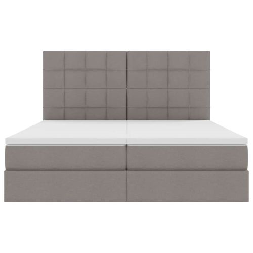 Легло с място за съхранение Таупе 200 x 200 cm Изкуствена