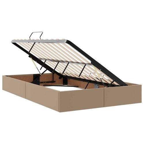 Легло с място за съхранение и LED с LED Капучино 120 x 200 cm