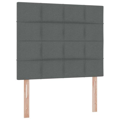 LED легло за съхранение с матрак Тъмносиво 120 x 190 cm Текстил