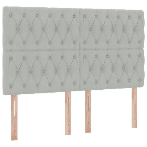 Легло с място за съхранение и LED с LED Светлосиво 140 x 200 cm