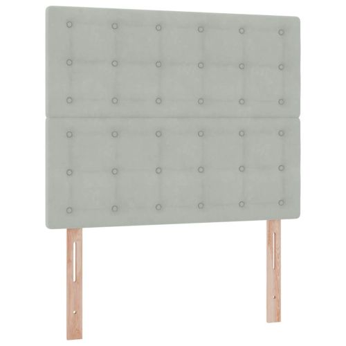 Легло с място за съхранение и LED с LED Светлосиво 120 x 190 cm