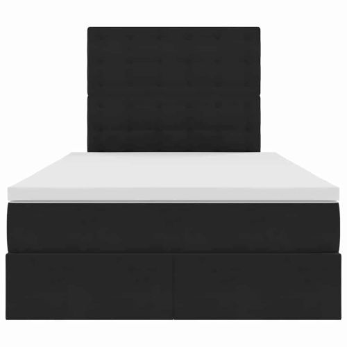 Легло с място за съхранение и LED Черно 120 x 190 cm Кадифе