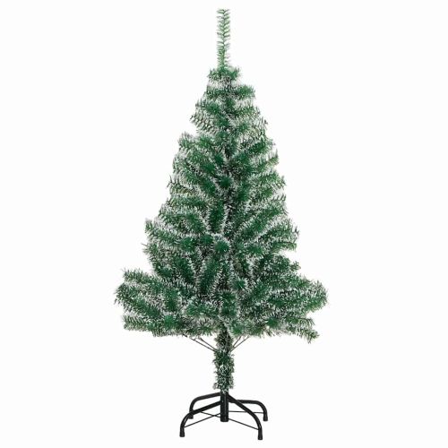 Изкуствена коледна елха със сняг и LED светлина 150 cm