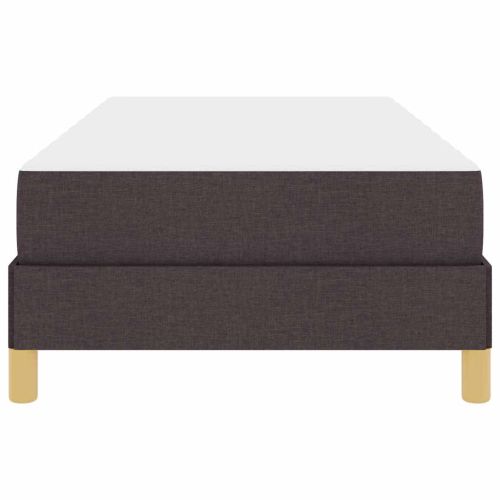 Легло с пружинирана основа Тъмен кафяв 90 x 190 cm текстил
