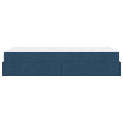 Рамка за легло с матрак с матрак 2 pcs Синьо текстил