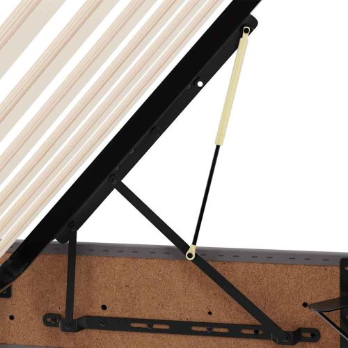 Легло с място за съхранение и матрак с матрак 2 pcs Сив Кожа