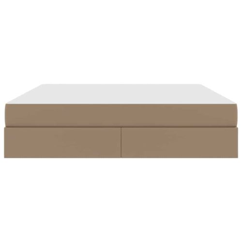 Легло с място за съхранение и матрак 2 pcs Капучино Кожа