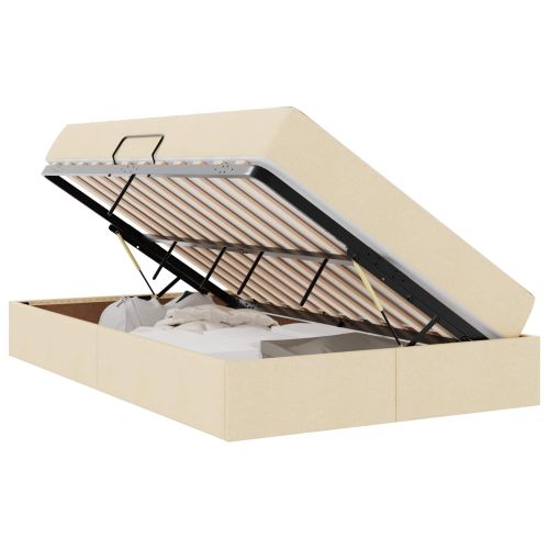 Легло с място за съхранение и матрак с матрак Крем 120 x 200 cm