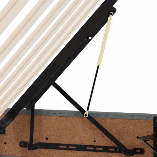 Легло с място за съхранение и матрак Тъмен сив 180 x 200 cm