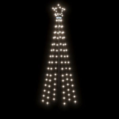 Коледна елха с шип, студено бяло, 108 LED, 180 см