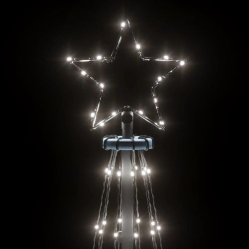 Коледна елха с шип, студено бяло, 108 LED, 180 см
