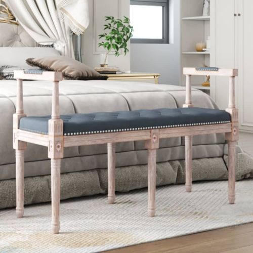 Пейка, тъмносива, 110x40x70 см, кадифе