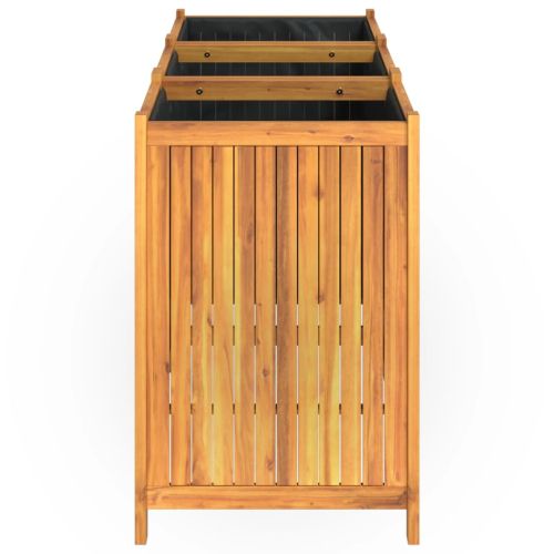 Градинска кашпа с вложка 150x50x75 см масивна акация