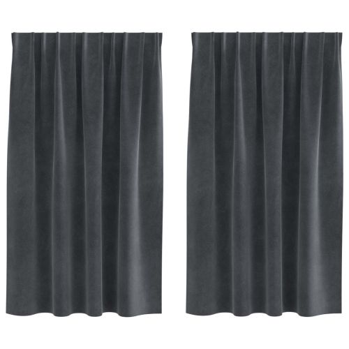 Затъмняващи завеси 2 pcs Светлосиво 140 x 140 cm Кадифе