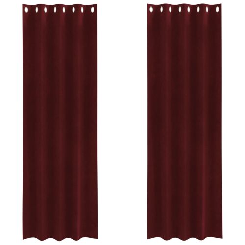 Затъмняващи завеси 2 pcs Виненочервен 140 x 260 cm Кадифе