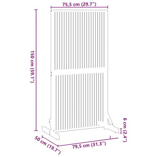 Екран за уединение Кафяво 79,5 x 50 x 150 см