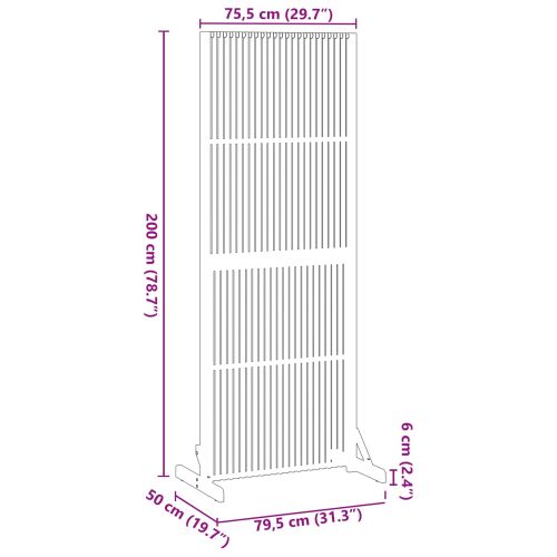 Екран за уединение Кафяво 79,5 x 50 x 200 см