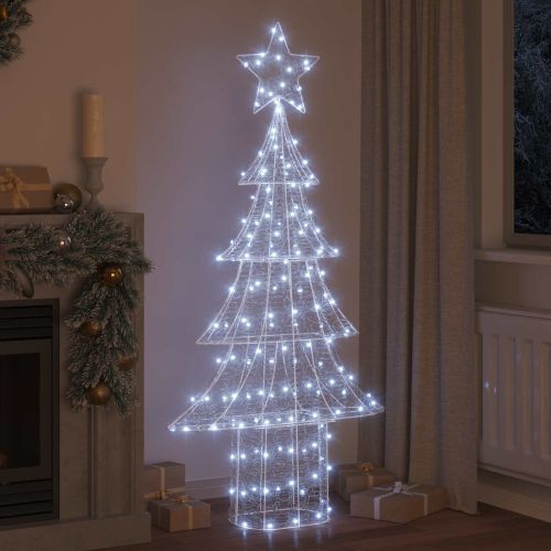 Коледно дърво с 240 LED светодиода Студено бяло 180 cm Акрил